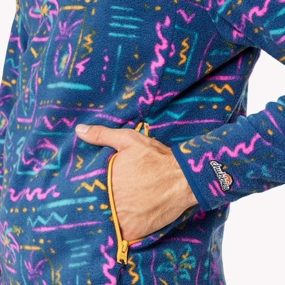 Chubbies BoomShakalaka Men's 1/4 Zip Fleece Pullover Jacket Sweater Size Small - Picture 4 of 9